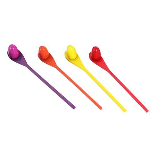 Beaupretty 4 Satz Teiliges Holz Balance Spiel mit Löffel und Ball Buntes Geschicklichkeitsspiel für Erwachsene für Party Indoor und Outdoor Lustiges Staffellauf und Wettspiel von Beaupretty