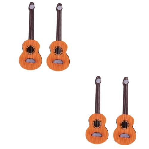 Beaupretty 4 Stck. Miniatur Holz Gitarren Musikinstrumente Puppenhaus Deko Langlebig Handgefertigt Realistische Mini Musikinstrument Modelle für Miniaturzimmer und Fotorequisiten von Beaupretty