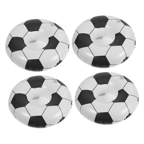 Beaupretty 4 Stück Aufblasbare Getränkehalter PVC Fußball Trinkbecher Halter für Strand Events und Themenfeiern Salzwasserfest Wiederverwendbar und Tragbar Wiederverwendbar von Beaupretty
