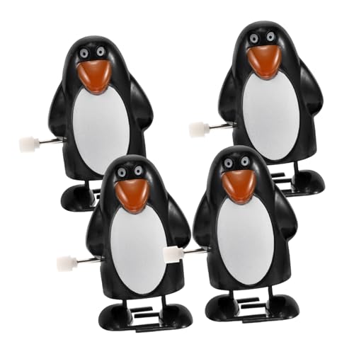 Beaupretty 4 Stück Aufziehbare Weihnachts Pinguinfiguren aus Kunststoff mit Feiner Verarbeitung Schnellem Wind Up Mechanismus für Interaktives Spiel Festliche Partygeschenke und Dekorationen von Beaupretty