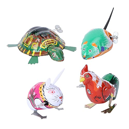 Beaupretty 4 Stück Aufziehspielzeug aus Blech Klassische Tierfiguren für Handbetriebene Spielzeuge Kreativität für Dekorative Zwecke im Kinderzimmer von Beaupretty