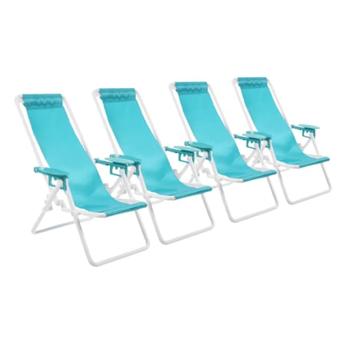 Beaupretty 4 Stück Faltbarer Mini Strandstuhl für Puppenhaus Dekoration Realistisches Möbelstück für Mikro Landschaften und Camping von Beaupretty