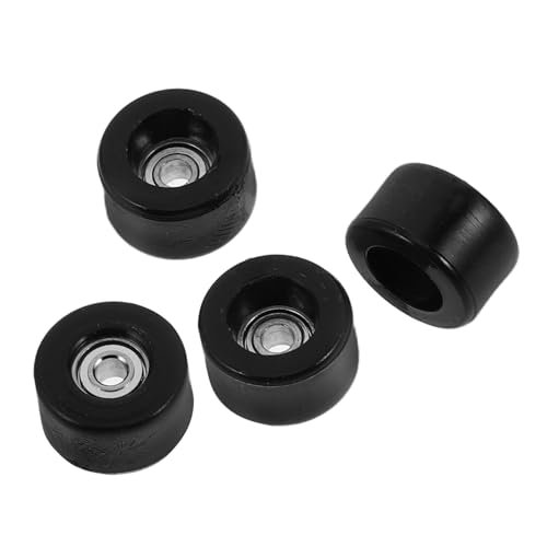 Beaupretty 4 Stück Finger Skateboard Räder Teilig mit Hochgeschwindigkeitslagern Ersatzteile für Fingerskateboards Einfache Montage Stilvolle Schwarze Wheels Kompatibel mit Skateboard von Beaupretty