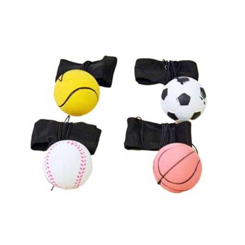 Beaupretty 4 Stück Fluoreszierende Handgelenk Bälle mit Elastischem Band Stressabbauendes Wurfspielzeug für Handentspannung Bequemes Soft Material Zufälliges Muster für Emotionale Entlastung von Beaupretty