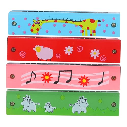 Beaupretty 4 Stücke Kinder Mundharmonikas Satz 16-Loch Spielzeug Musikinstrument für Anfänger Leicht und Tragbar für Kleinkinder und Junge Musiker von Beaupretty