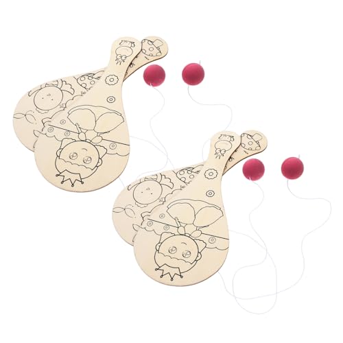Beaupretty 4 Stück Holz Paddel Set für DIY Malspielzeug mit Zufälligen Mustern Bastelaktivität für Kreative Mädchen Sicheres und Geruchsfreies Material für Unbeschwerten Spielspaß von Beaupretty