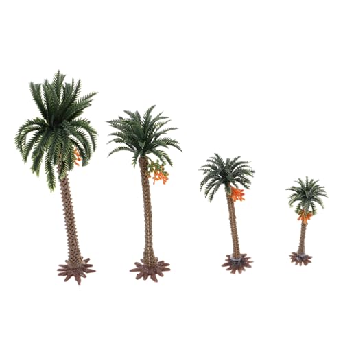 Beaupretty 4 Stück Kokosnussbaum Modell Teiliges Miniatur Kokosnussbaum für Sandtisch und Modelleisenbahn Dekoration für Mikro Landschaften Exotische Szenerie für DIY Projekte von Beaupretty
