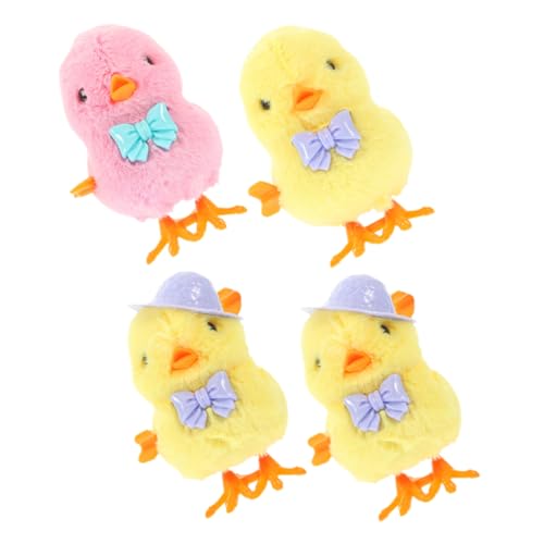 Beaupretty 4 Stück Küken Aufziehspielzeug Plüschküken mit und Krawatten Niedliche Spring Spielzeuge für Ostern und Partys Fördert Geschicklichkeit und Kreativität von Beaupretty