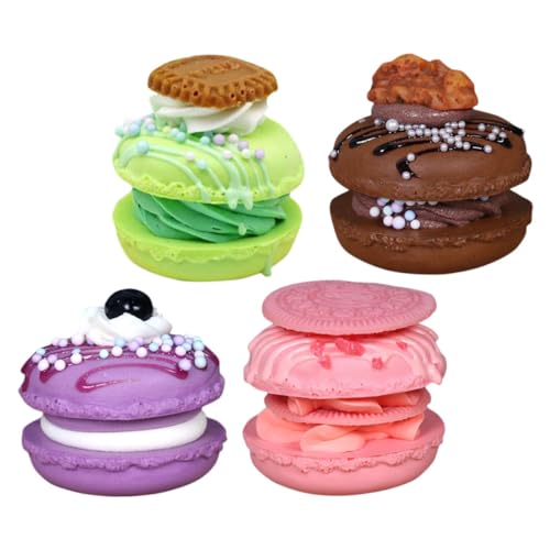 Beaupretty 4 Stück Künstliche Macaron Modelle Teilig Realistische Nachbildung Farbige Simulation Fotorequisite für Zuhause und Fotografie Dekorative Kuchen Deko von Beaupretty