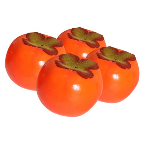Beaupretty 4 Stück Künstliche Mini Persimmon Deko Realistische Früchte für Fotorequisiten Hausdekoration Kinderspiele und Kreative Gestaltung von Beaupretty