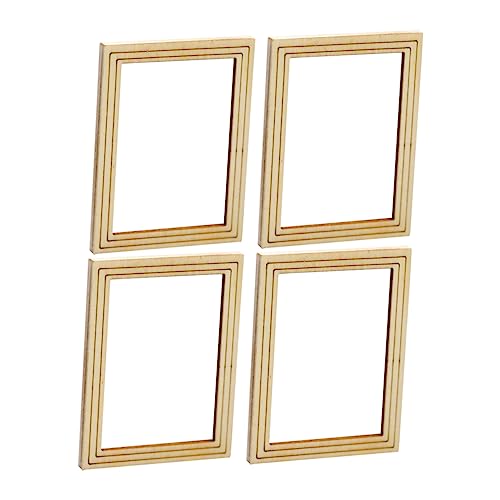 Beaupretty 4 Stück Maßstab Fotorahmen für DIY Mikro Landschaft Lebendige Mini Hausdekoration Geeignet für Puppenhaus Zubehör und Kreative Wohnzimmerszenen von Beaupretty