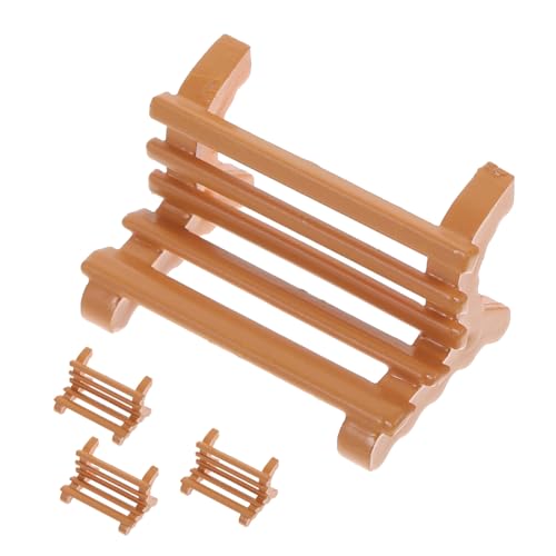 Beaupretty 4 Stück Maßstab Teiliges Kunststoff Miniaturbank Realistische Mini Haus Gartenmöbel Dekoration für Sandtisch Landschaft und Puppenhaus Zubehör von Beaupretty