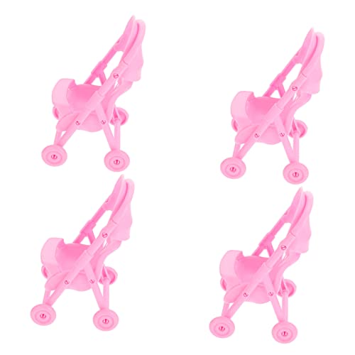 Beaupretty 4 Stück Simulations Kinderwagenspielzeug für Mädchen Leichtes Rollenspielzeug aus Kunststoff für Frühe Erziehung und Kreatives Spielen von Beaupretty