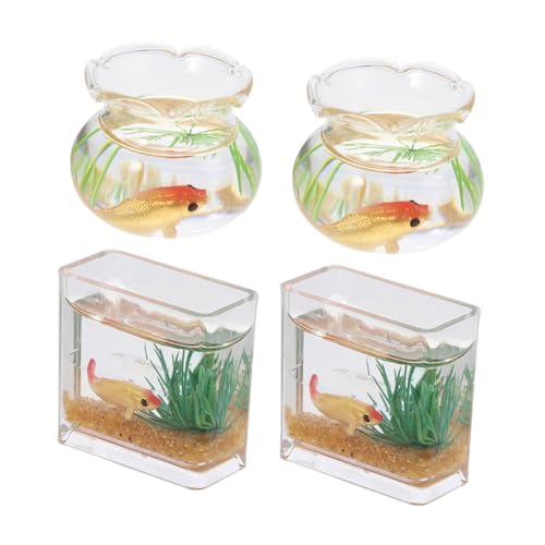 Beaupretty 4 Stück Mini Fischschalen Dekorativ für Puppenhaus Mikrolandschaft und Tisch Dekoration Detailreiche Kleine Fischglas Spielzeuge Zufällige Farbe Zufällige Farbe von Beaupretty
