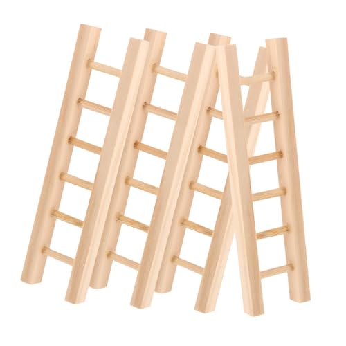 Beaupretty 4 Stück Mini Holzleiter für Puppenhaus Dekoration Robuste Miniaturleiter aus Holz Detailreiche Trittleiter für DIY Basteln Fotografie Requisiten und Pädagogische Szenenaccessoires von Beaupretty