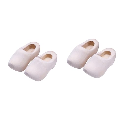 Beaupretty 4 Stück Mini Holzschuhe Unbemalt DIY Bastelset Puppenhaus Deko Holz Klompen Ornament Handgemacht für Kreativentwicklung von Beaupretty