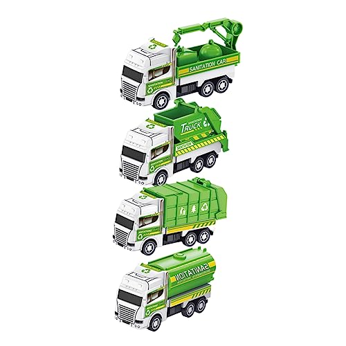 Beaupretty 4 Stück Mini Müllwagen Pack Friktionsbetriebene Kinderfahrzeuge Geeignet für Jungen und Mädchen für Kleine Hände Robust und Sicher für Stundenlangen Spielspaß von Beaupretty