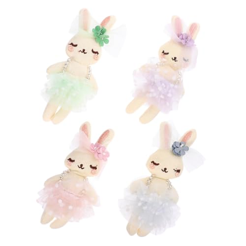 Beaupretty 4 Stück Mini Plüsch Kaninchen aus Weichem Stoffnetz mit Baumwollfüllung Buntes Kleines Kuscheltier Hase Niedliche Frühlings und Partydeko Stabiles und Weiches Hasenstofftier von Beaupretty