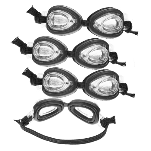 Beaupretty 4 Stück Mini Schwimmbrillen für Puppen Langlebige DIY Puppenbrille Modisches Puppenzubehör für Puppenkleidung und Fotorequisiten Kleine Brille für Puppendekoration von Beaupretty