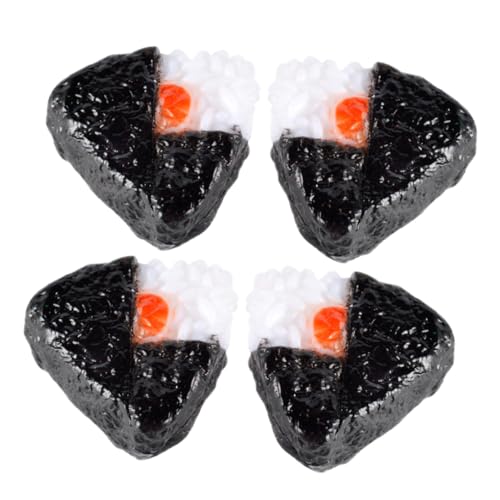 Beaupretty 4 Stück Miniatur Japanische Onigiri Reisbällchen Teilig Realistische Mini Snack Modelle mit Glatter Oberfläche Handlich und Farbenfroh für Puppenhausdekoration und Fotorequisiten von Beaupretty