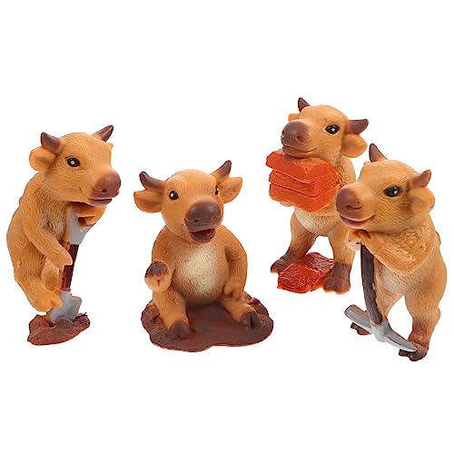 Beaupretty 4 Stück Miniatur Kühe Modell Teiliges von Tierfiguren für Dekoration Büro Freien Realistische Details für Sammler Beaupretty 4 Stück Miniatur Kühe Modell Teiliges von Tierfiguren für Dekoration Büro Freien Realistische Details für Sammler von Beaupretty