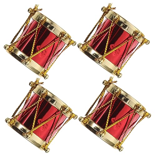 Beaupretty 4 Stück Miniatur Schlagzeug Set Teilig Langlebige Mini Musikinstrument Deko für Puppenhaus Glatte Oberfläche Robustes Modell Geeignet als und Szenenornament von Beaupretty
