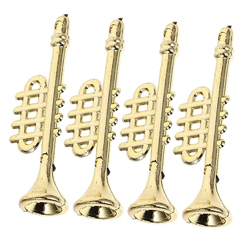 Beaupretty 4 Stück Miniature Musikinstrumente Teiliges für Puppenhaus Dekoration Realistische Detailreiche Accessoires für Kreative Wohnräume und Fotorequisiten von Beaupretty