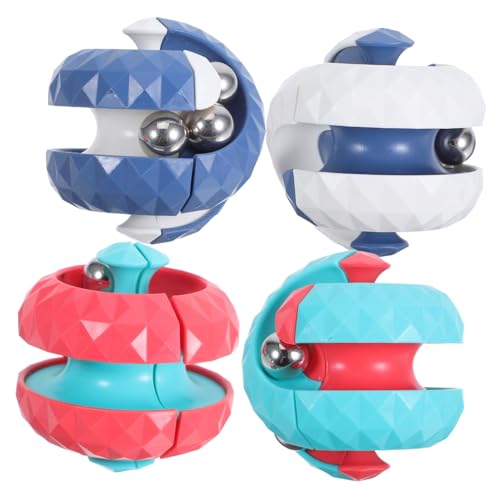 Beaupretty 4 Stück Orbit Ball Fidget Toy mit Rotierendem Perlen-Puzzle Stressabbauendes Tragbares Fingerspielzeug für Erwachsene Fördert Konzentration und Entspannung im Büro zu Hause und von Beaupretty