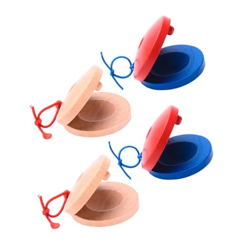 Beaupretty 4 Stück Percussion Holzinstrumente Teilig Buntes Castanets für Frühe Bildung und Musikalische Entwicklung Fördert Kreativität und Konzentration Geeignet für Kleinkinder und von Beaupretty