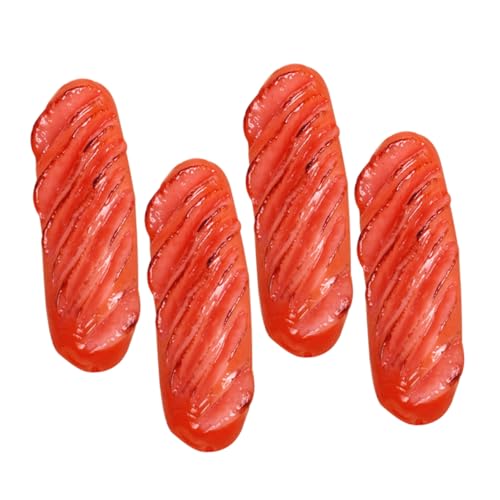 Beaupretty 4 Stück Realistische Bratwurst Modelle Künstliche Mini Hot Dogs als Fotorequisite Dekorative Party Deko und Grillfans Accessoire für Schaufenster Bäckerei und Restaurants von Beaupretty