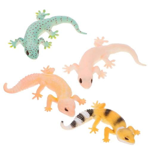 Beaupretty 4 Stück Realistische Eidechsen Spielfiguren Tiermodelle Miniatur Reptilienfiguren für Garten Dekoration Lernspielzeug und Partyaccessoires von Beaupretty