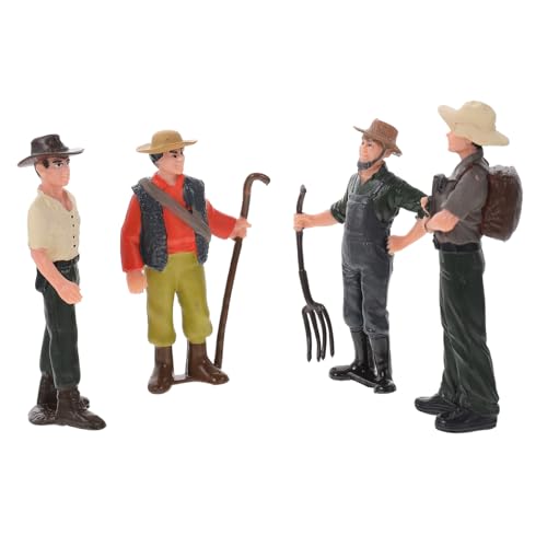 Beaupretty 4 Stück Realistische Farmworker Modellfiguren Detailreiche Miniatur Figuren aus Hochwertigem Material Langlebig und Handlich für Mikrolandschaften Dekoration von Beaupretty