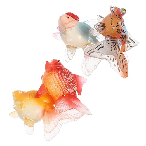 Beaupretty 4 Stück Realistische Goldfisch Figuren Teiliges Set für Aquarien Dekoration Dekorationsspielzeug für Teiche und Terrarien für Fischliebhaber von Beaupretty