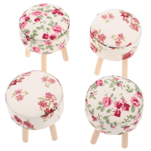 Beaupretty 4 Stück Realistische Puppenhausmöbel Heimdekoration Mini Hocker Modell Miniaturbank Kleiner Holzhocker Requisite Winziger Hocker Mini Holzmöbel Schmücken Miniaturmöbel von Beaupretty