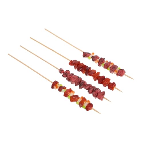 Beaupretty 4 Stück Realistische Teilig BBQ Grillspieße Set aus Detailgetreue Lamm und Rindfleisch Modelle für Küchen Deko Food Photography für Heimdekoration und DIY Projekte von Beaupretty