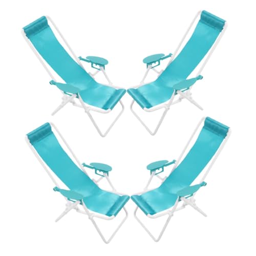 Beaupretty 4 Stück Realistisches Puppenhausmöbel für DIY Dekorationen und Outdoor Szenen Bequeme und Stilvolle Mini Stühle für Strand und Camping Themen von Beaupretty
