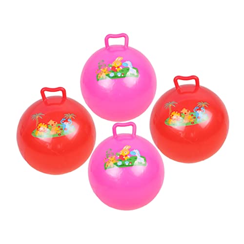 Beaupretty 4 Stück Teiliges Aufblasbare Hüpfbälle mit Griff Praktische Spielbälle für Gleichgewichtstraining und Outdoor Spaß Bunte Designs Groß für Ab Jahren Zufällige Farbe Zufällige Farbe von Beaupretty