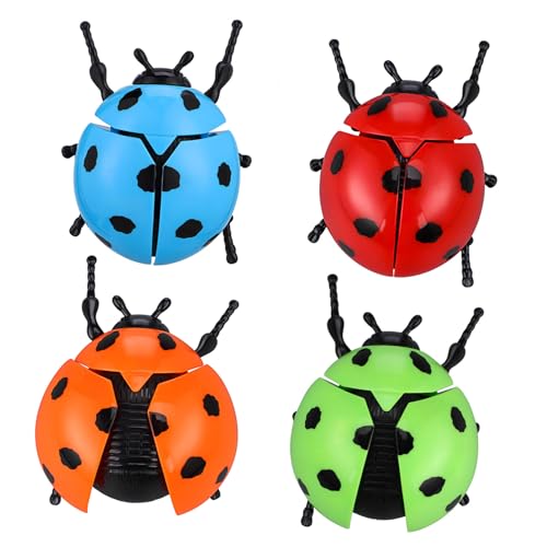 Beaupretty 4 Stück Teiliges Aufziehspielzeug aus Kunststoff Bunte Wind up Tiere Lustige Laufspielzeuge Witzige Marienkäfer Deko für Garten von Beaupretty