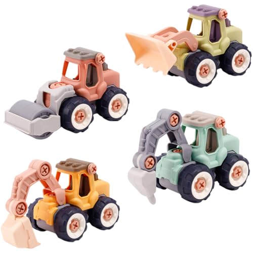 Beaupretty 4 Stück Teiliges Baufahrzeug zum Auseinandernehmen Pädagogisches DIY LKW für Fördert Kreativität Vorstellungskraft und Motorische Fähigkeiten Geeignet für Sandspiel Draußen von Beaupretty