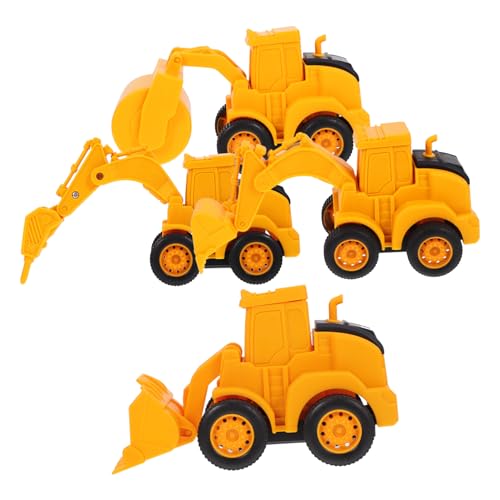 Beaupretty 4 Stück Teiliges Baustellenfahrzeug Spielset für Realistische Baufahrzeuge Robuster LKW und Bagger Outdoor für Jungen und Mädchen Detailgetreues Modell für Fantasievolles Bauen von Beaupretty