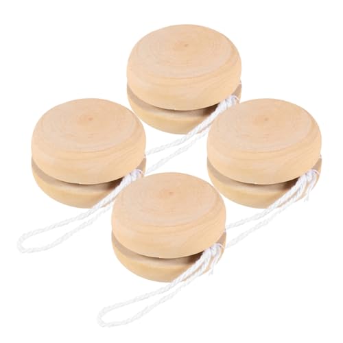 Beaupretty 4 Stück Teiliges DIY Holz Yo Yo Unbemalt Kleine Holzkugeln zum Bemalen Kreatives für Erwachsene Geschenkidee zum Selbstgestalten von Beaupretty