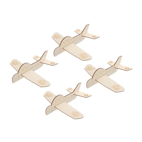 Beaupretty 4 Stück Teiliges DIY Holzflugzeug zum Bemalen Blanko Graffiti Flugzeug Holzspielzeug für Kreatives Bastelspielzeug Handfertigkeit und Dekoration von Beaupretty