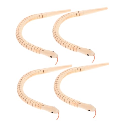 Beaupretty 4 Stück Teiliges DIY Holzschlangen für Flexible Gelenke Stabile Holzbauweise Bemalbare Tiermodelle Fördert Kreativität und Problemlösungsspielraum von Beaupretty