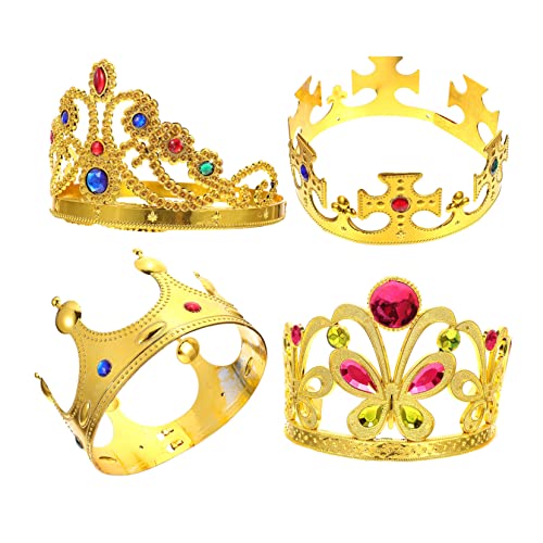 Beaupretty 4 Stück Teiliges Diadem mit Funkelnden Strasssteinen Leichter Haarschmuck Verstellbarer Haarreifen für Geburtstagsparty Universelle Strahlendes Accessoire für Mädchen von Beaupretty