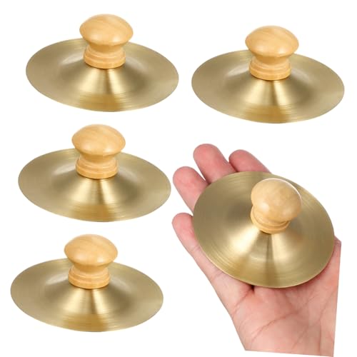Beaupretty 4 Stück Teiliges Fingerbecken für Kleine Becken mit Holzgriff Robustes Percussion Musikinstrument für Tanz Partys und Frühkindliche Musikalische von Beaupretty