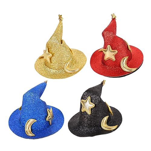 Beaupretty 4 Stück Teiliges Halloween Haarklammer Hexenhut Form Bunte Haarspangen für Partys und Kostüme Haaraccessoires für Halloween Dekoration und Cosplay von Beaupretty