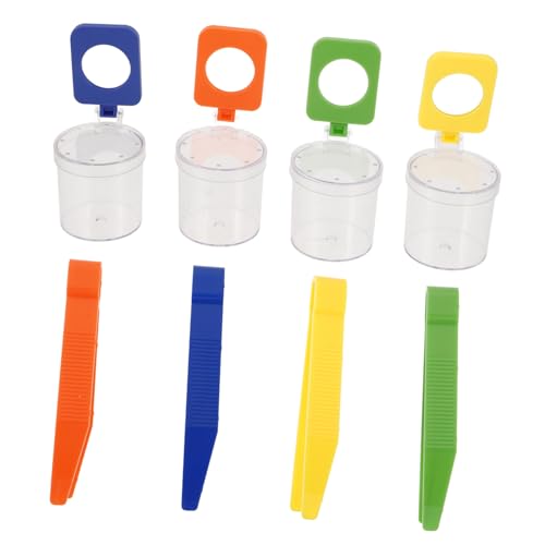 Beaupretty 4 Stück Teiliges Insekten Beobachtungsset für Lupendeckel Sicherer Sammelbehälter mit Pinzette Transparentes Vergrößerungsgefäß für Outdoor Entdeckerspielzeug für Kleine von Beaupretty