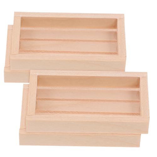 Beaupretty 4 Stück Teiliges Kleine Holz kisten mit Filigranem Hohlmuster Mini Aufbewahrungskörbe für Puppenhäuser Handgefertigte Holzboxen für Bastelprojekte Dekorativ für Mikro landschaften von Beaupretty