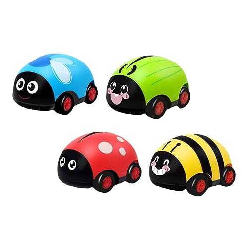 Beaupretty 4 Stück Teiliges Marienkäfer Spielzeugauto Reibungsbetrieben Zieh und Fahrfunktion Farbige Kinderfahrzeuge Fördert Kognitive Entwicklung und Eltern Junge Mädchen Zufällige Farbe von Beaupretty