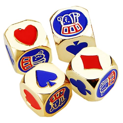 Beaupretty 4 Stück Teiliges Metall Poker Würfel Leichte Farbige Spielwürfel als Party Deko und Spielrequisite für Geburtstag Karneval Hochzeit Kreatives Würfelspiel Zubehör von Beaupretty